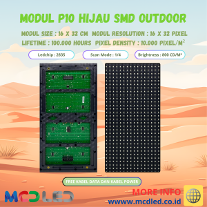 PANEL MODUL P10 HIJAU SMD OUTDOOR