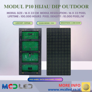 PANEL MODUL P10 HIJAU DIP OUTDOOR