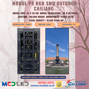 PANEL MODUL P8 RGB SMD FULL COLOR OUTDOOR MERK CAILIANG