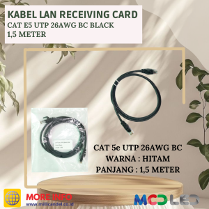 KABEL LAN RECEIVING CARD CAT 5E UTP 26AWG BC BLACK 1,5 METER