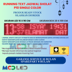 JADWAL SHOLAT DIGITAL RUNNING TEXT JWS P10 WARNA MERAH UKURAN LED 16X96 CM UKURAN BOX 20X100 CM