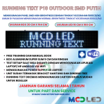 RUNNING TEXT P10 LED SMD OUTDOOR WARNA HIJAU UKURAN LED 16X160 CM UKURAN BOX 20X164 CM