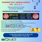 JWS 32X96 CM JADWAL WAKTU SHOLAT P5 RGB FULL COLOR UKURAN BOX 36X100 CM