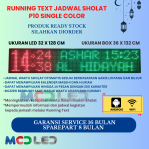 JWS 32X128 CM JADWAL WAKTU SHOLAT P10 WARNA MERAH HIJAU UKURAN BOX 36X132 CM