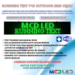 RUNNING TEXT 32X96 CM P10 LED SMD OUTDOOR WARNA HIJAU UKURAN BOX 36X100 CM