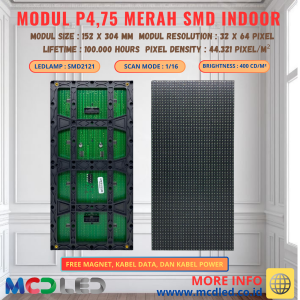 PANEL MODUL MODULE P4,75 P4.75 F3.75 F3,75 32X64 PIXEL SMD MERAH RED