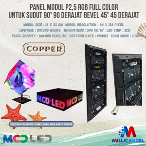 PANEL MODUL P2,5 RGB FULL COLOR UNTUK SUDUT 90° 90 DERAJAT BEVEL 45° 45 DERAJAT